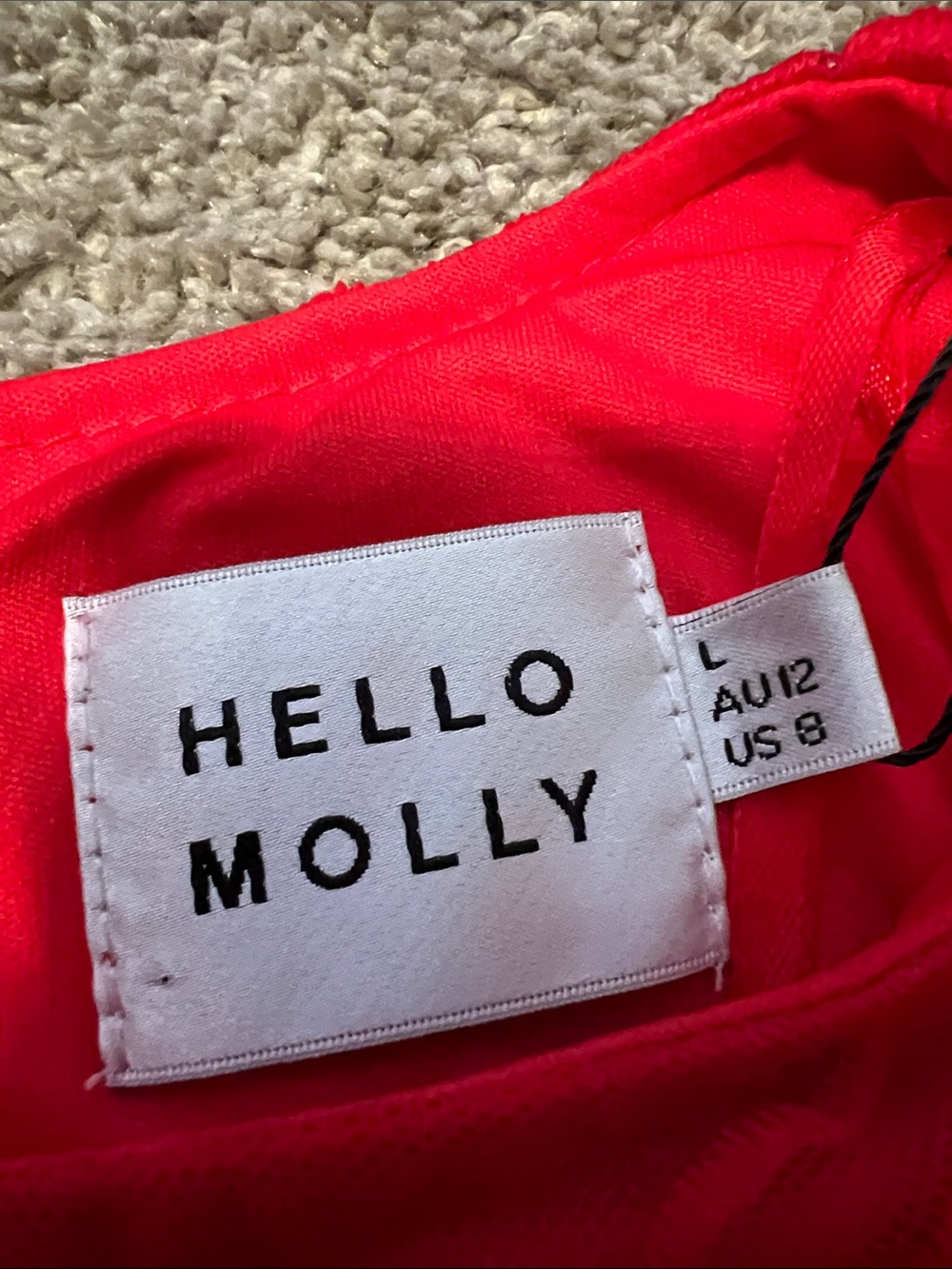 Hello Molly Red Long-Sleeve Lace Mini Dress - Picture 7 of 14